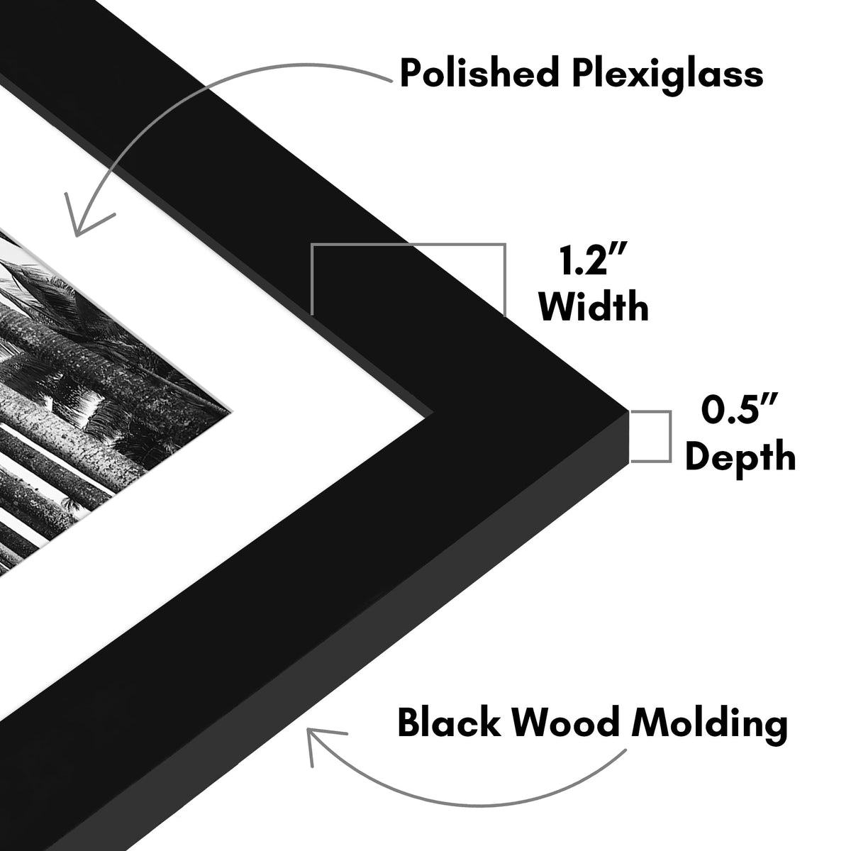 Americanflat black picture frame includes hanging hardware for easy vertical or horizontal wall mounting.