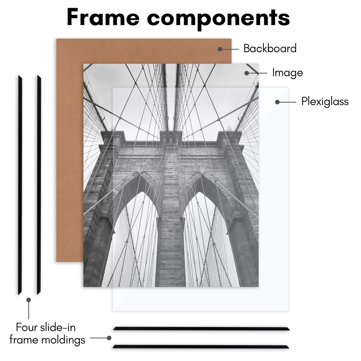 Americanflat black wall frame supports vertical or horizontal hanging for versatile setups.