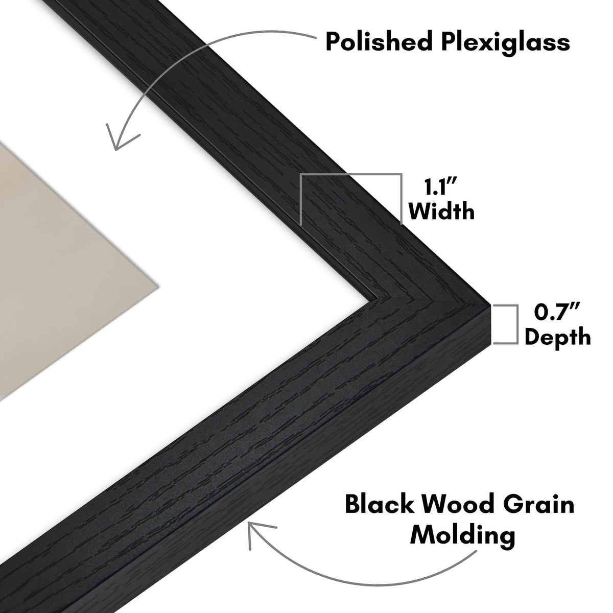 Americanflat black woodgrain finish frame complements modern decor with sturdy engineered wood.