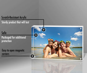Americanflat borderless acrylic frame adds a modern display.
