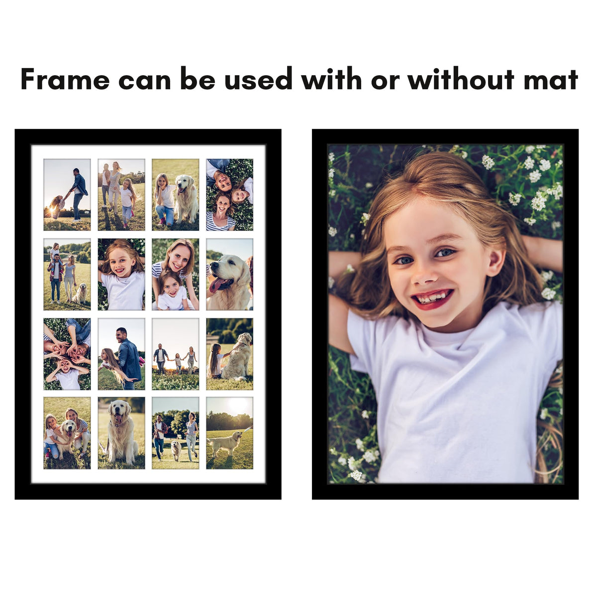 Americanflat collage frame mounts vertically or horizontally on any wall