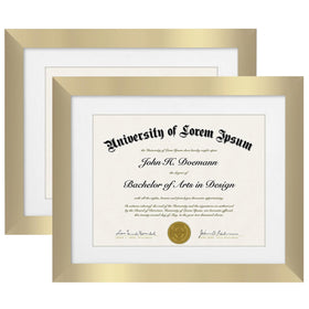 Americanflat 11x14 diploma frame front view highlights gold finish for elegant display