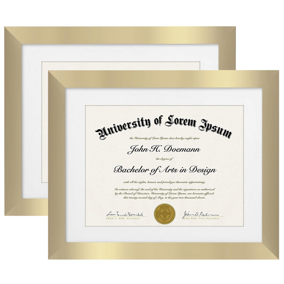 Americanflat 11x14 diploma frame front view highlights gold finish for elegant display