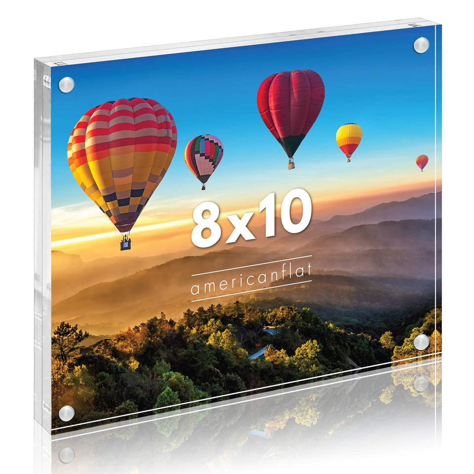 Americanflat double-sided acrylic frame displaying photos on both sides for versatile viewing