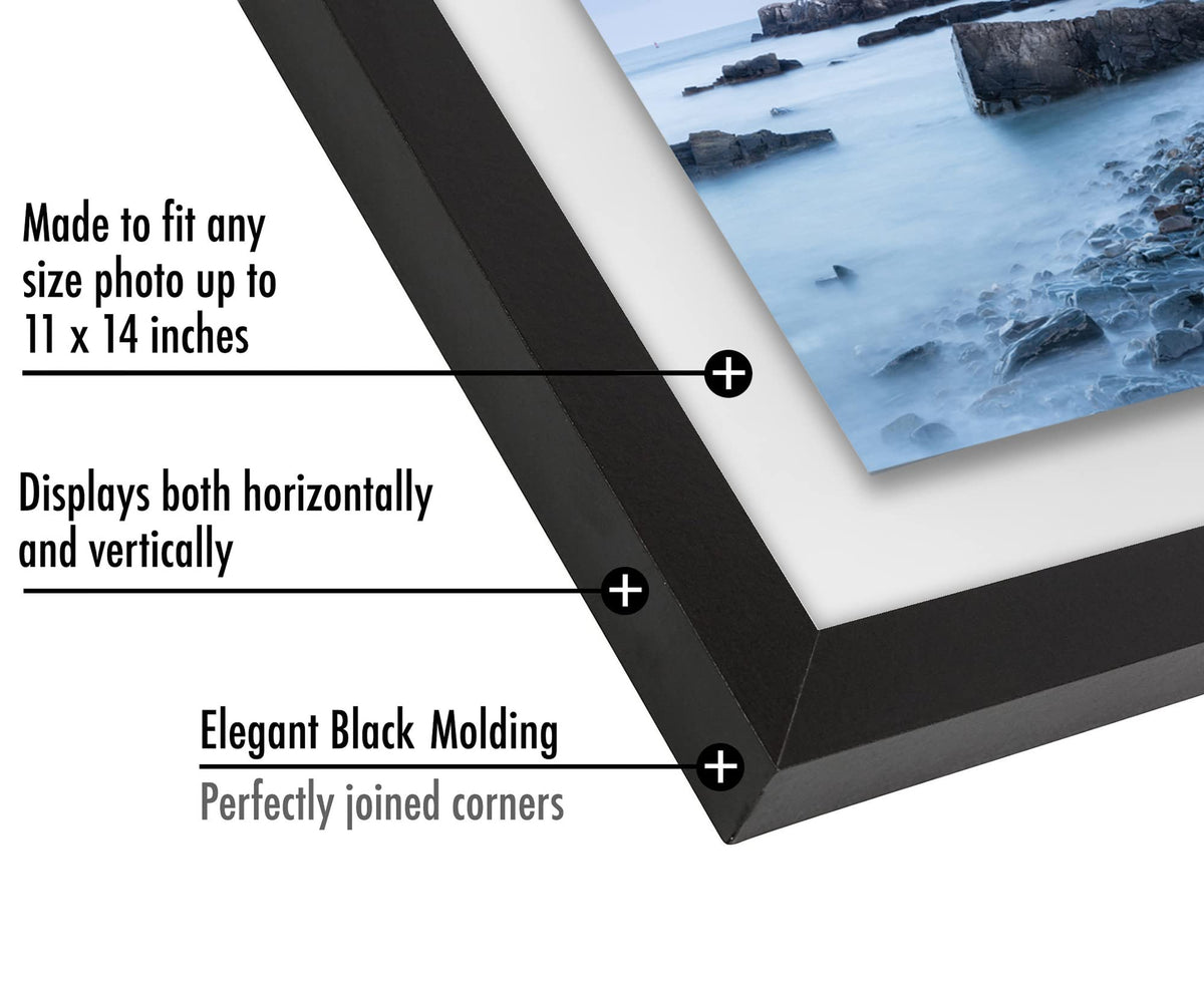 Americanflat double-sided floating frame showcases memories from both sides.