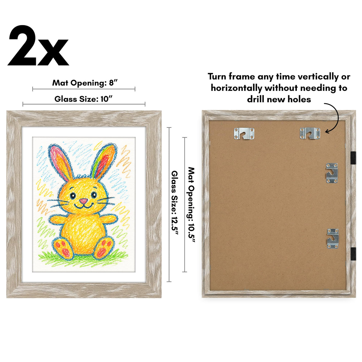 Americanflat driftwood frame with magnetic door enables quick art swaps.