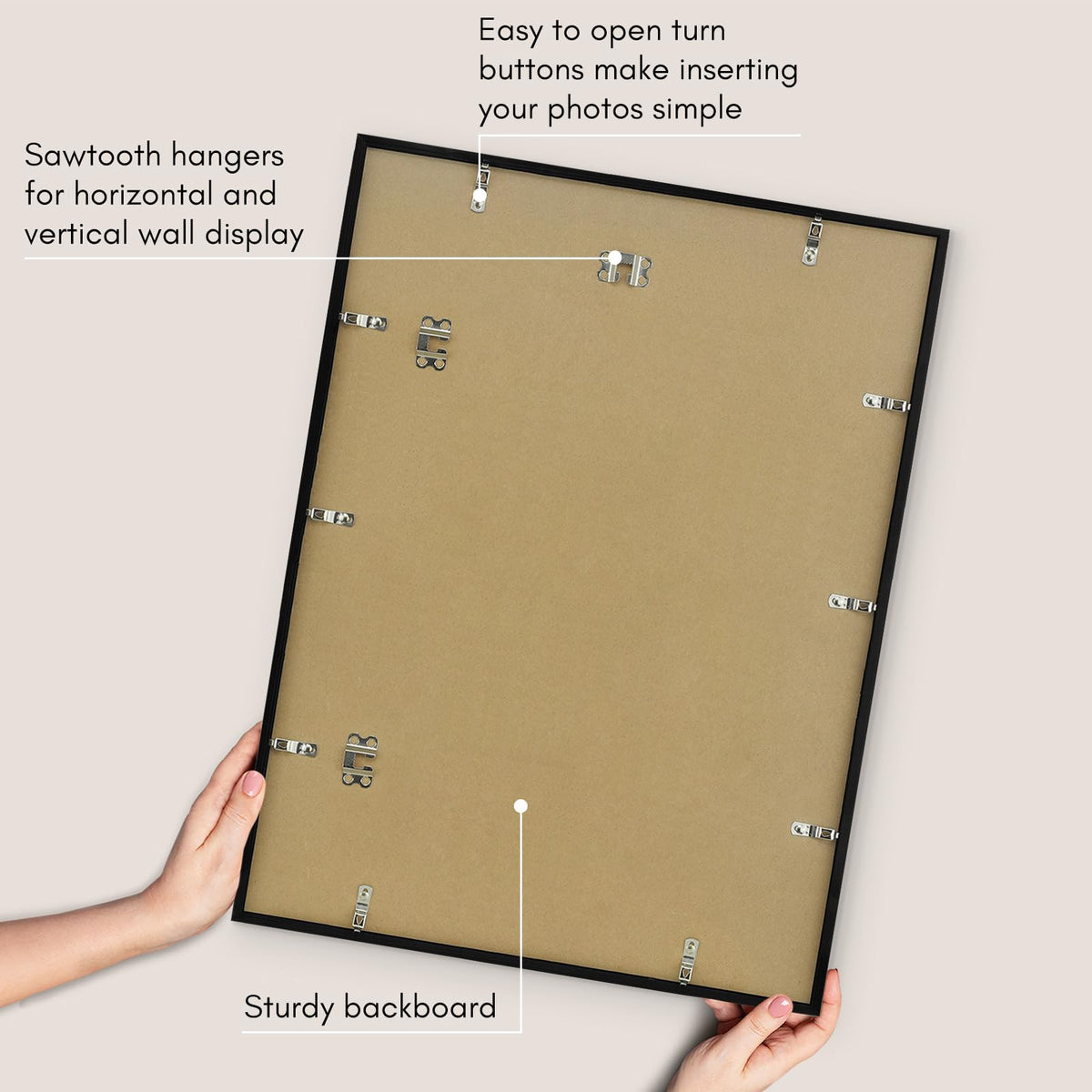 Americanflat durable PVC frame with sturdy backboard keeps contents secure