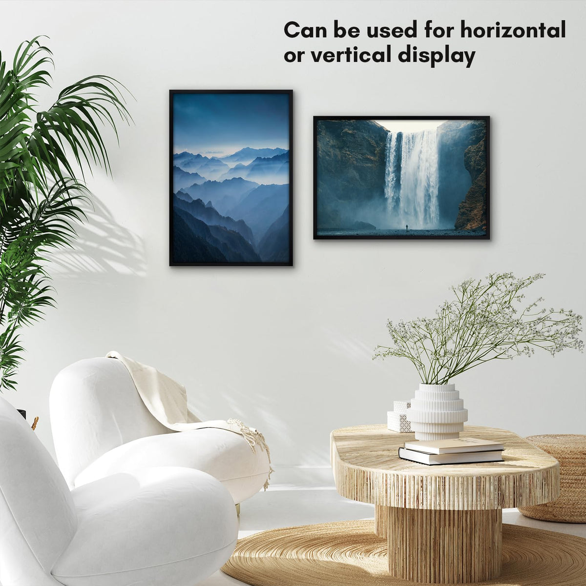 Durable PVC frame with a secure backboard for posters and art