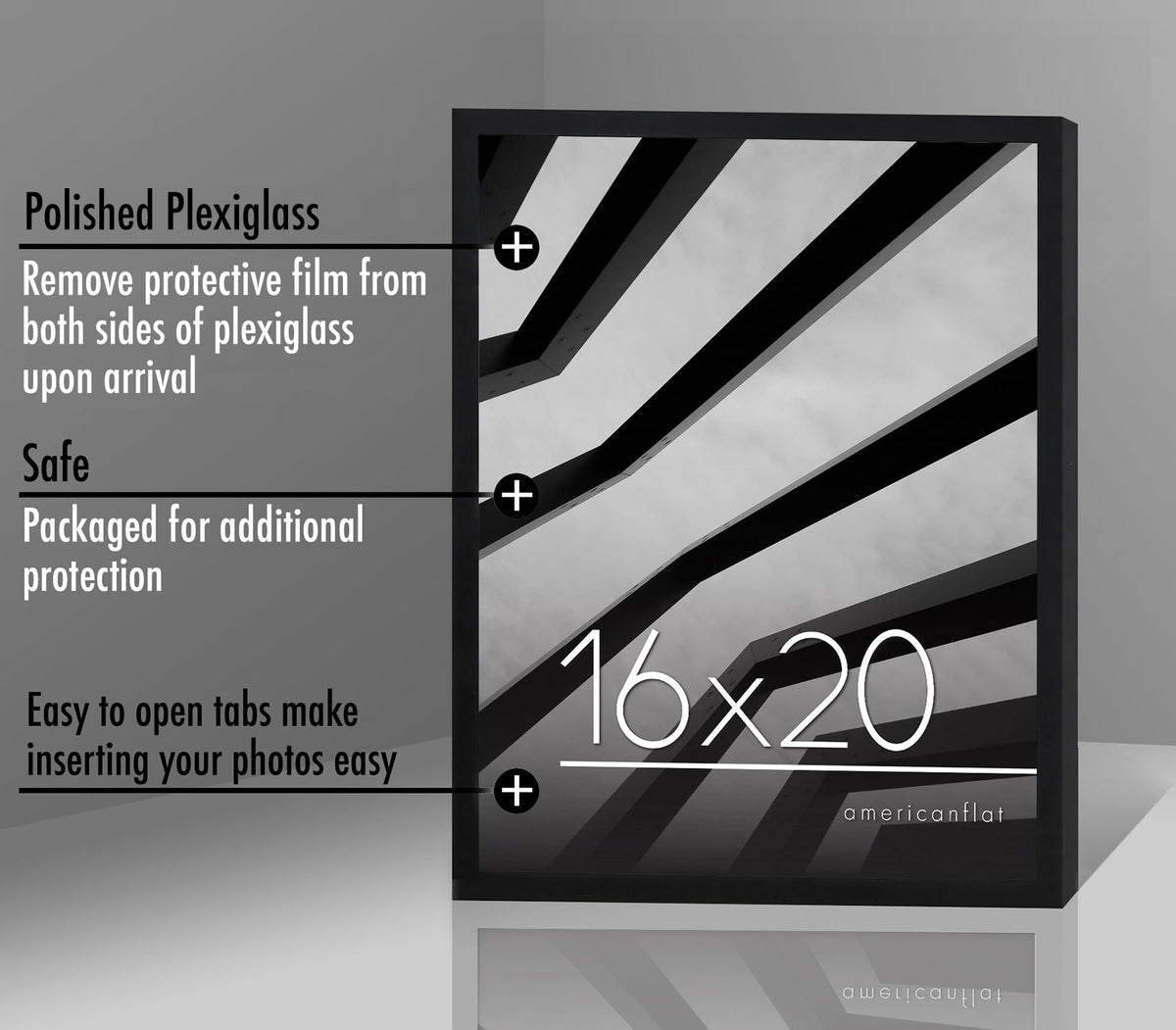 Americanflat durable PVC frame providing lightweight gallery quality
