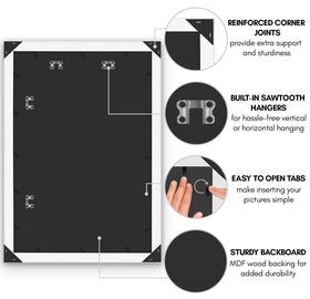 Americanflat turn-buttons allow easy photo swaps for fresh displays.