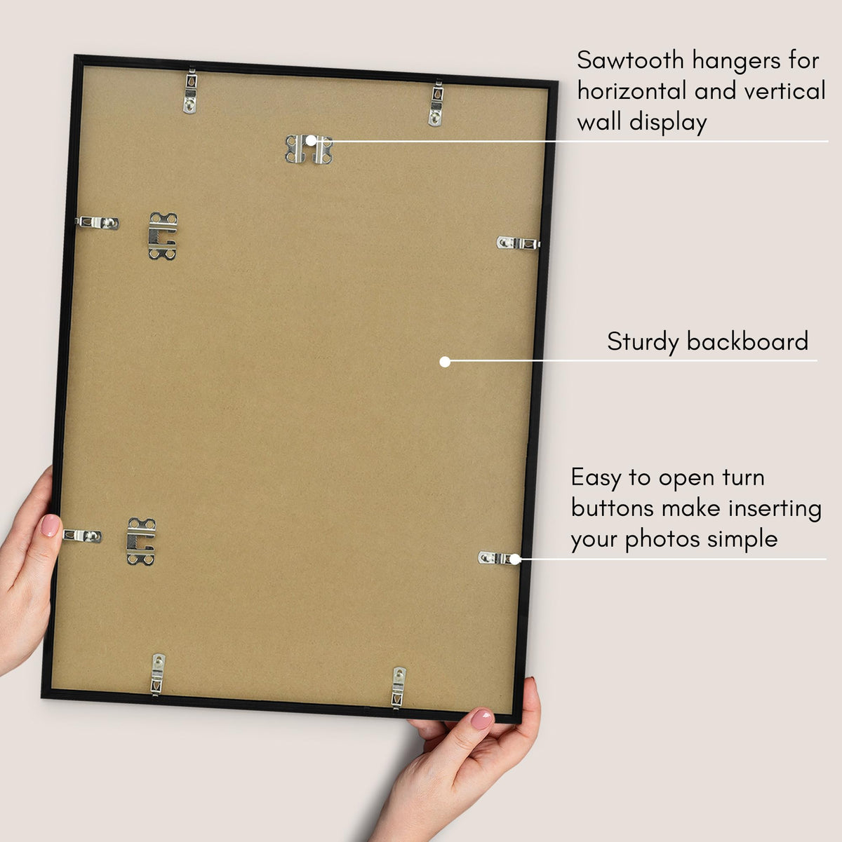 Americanflat turn points allow easy photo swaps for seasonal displays.