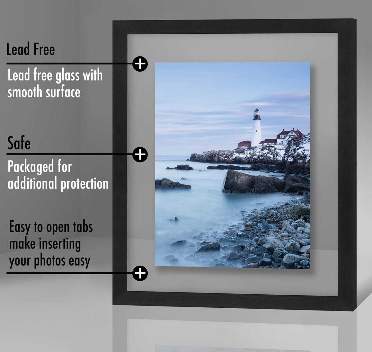 Americanflat engineered-wood frame provides sturdy support for cherished photos.