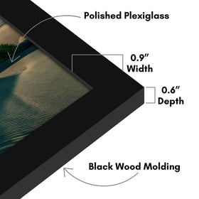 Americanflat engineered wood 12x28 frame provides a sturdy wall-ready display