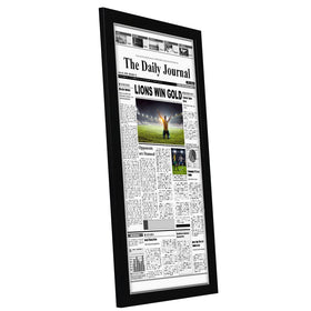 Engineered wood frame in black finish from Americanflat for durable display
