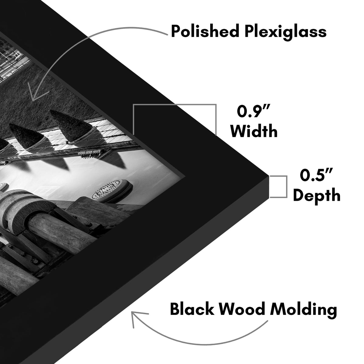 Americanflat engineered wood frame provides durable, long-lasting support for photos.
