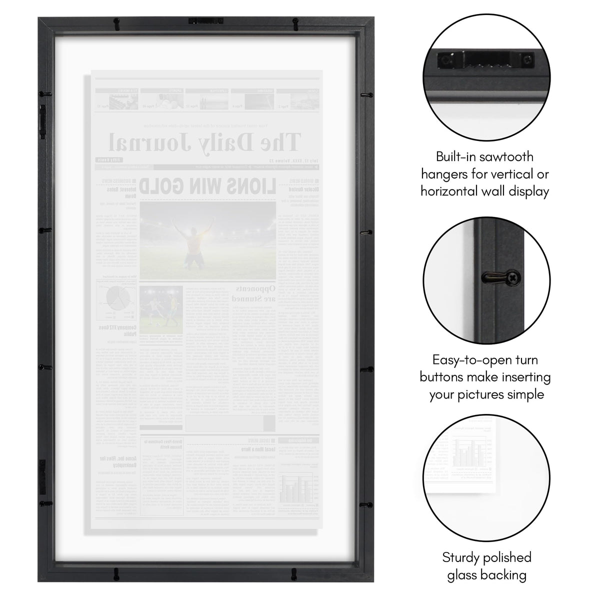Americanflat engineered wood molding provides durable framing for newspapers