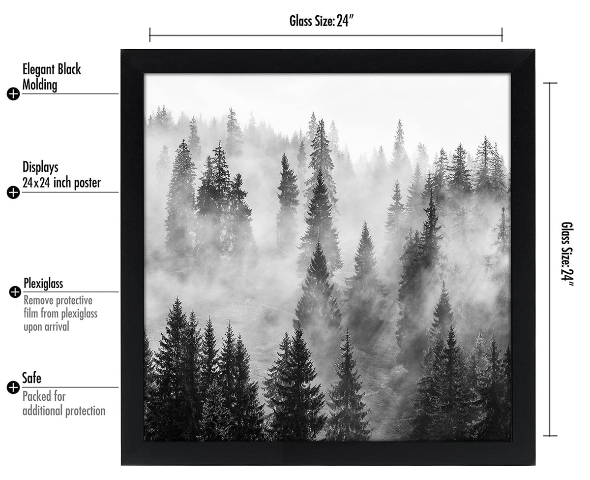 Americanflat Epic 24x24 frame polished plexiglass detail protects photos from dust
