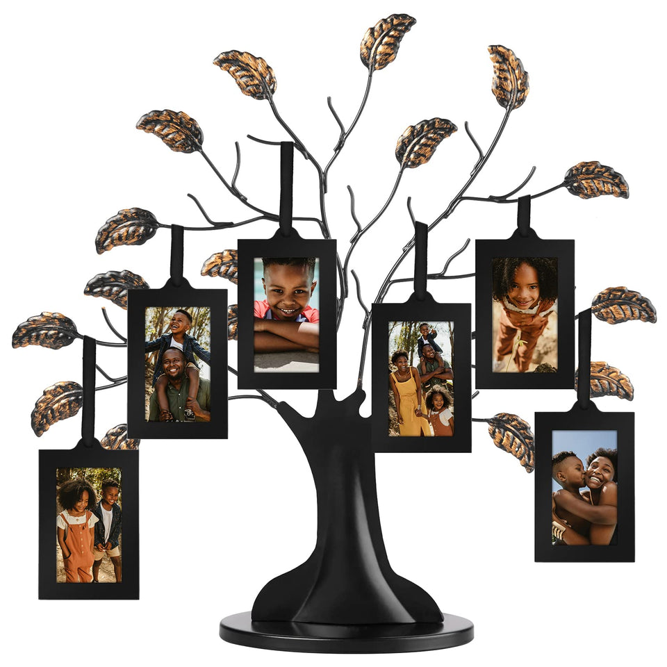 Americanflat family tree frame with six frames displays memories neatly on a wall or shelf.