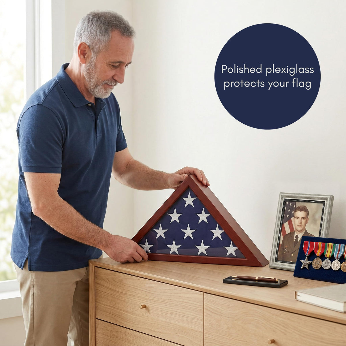 Americanflat flag case includes wall hardware for versatile hanging