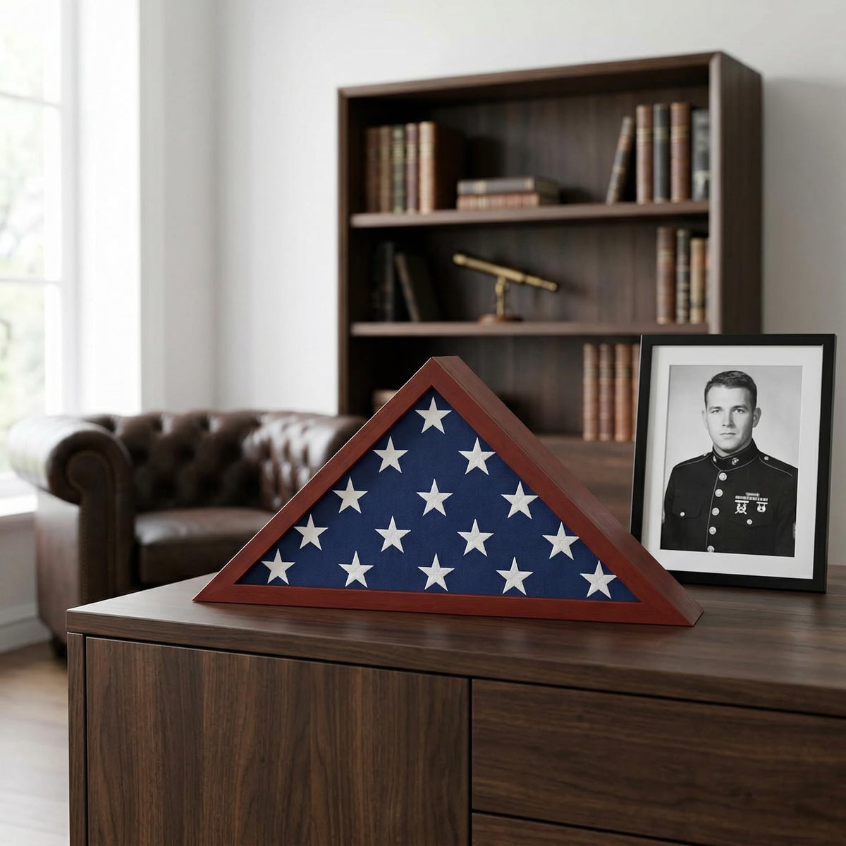 Americanflat dimensions 132-inch-high, 264-inch-wide, 33-inch-deep to fit standard flags.