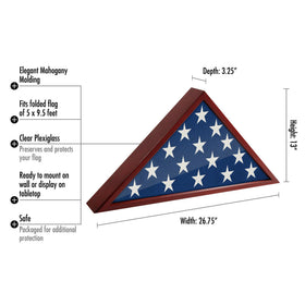 Americanflat triangular elevated design highlights a folded flag for a timeless tribute.