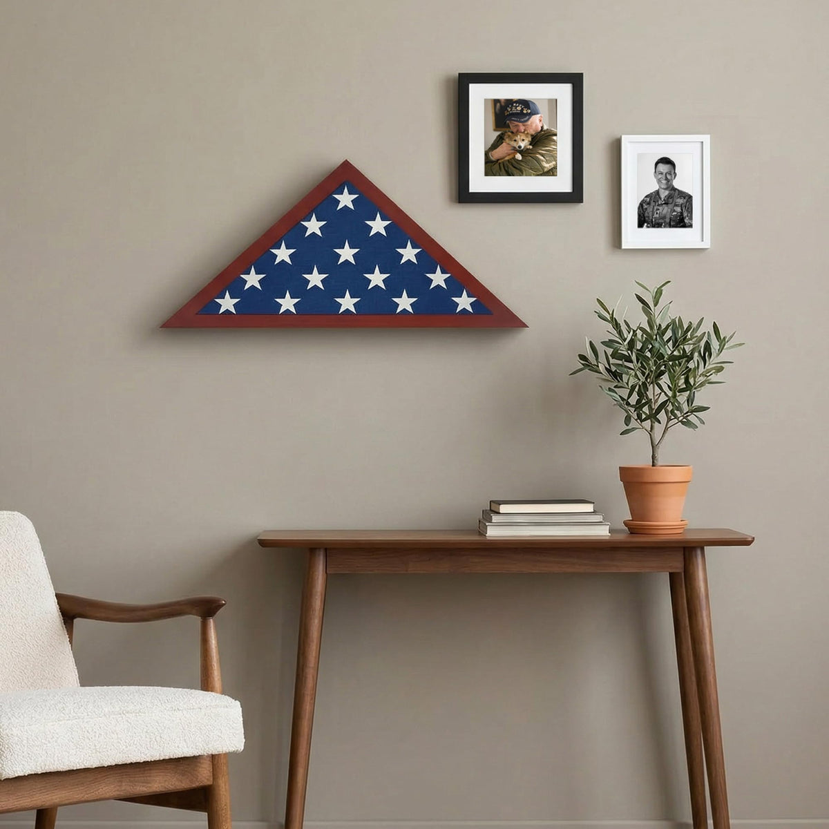 Americanflat wall-mount hardware included for easy installation of the flag case.