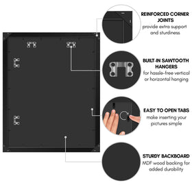 Backboard and secure hardware keep memories in place in Americanflat frame