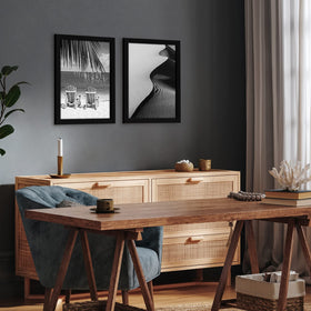 Close-up of Americanflat frame with sleek black molding for modern decor
