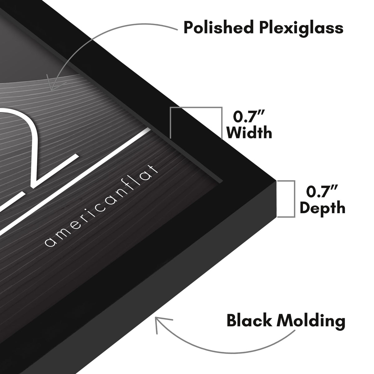 Americanflat frame includes hardware for vertical or horizontal hanging, easy setup
