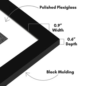 Americanflat frame with hanging hardware for vertical or horizontal wall layouts.