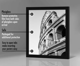 Polished plexiglass protects photos while remaining crystal clear
