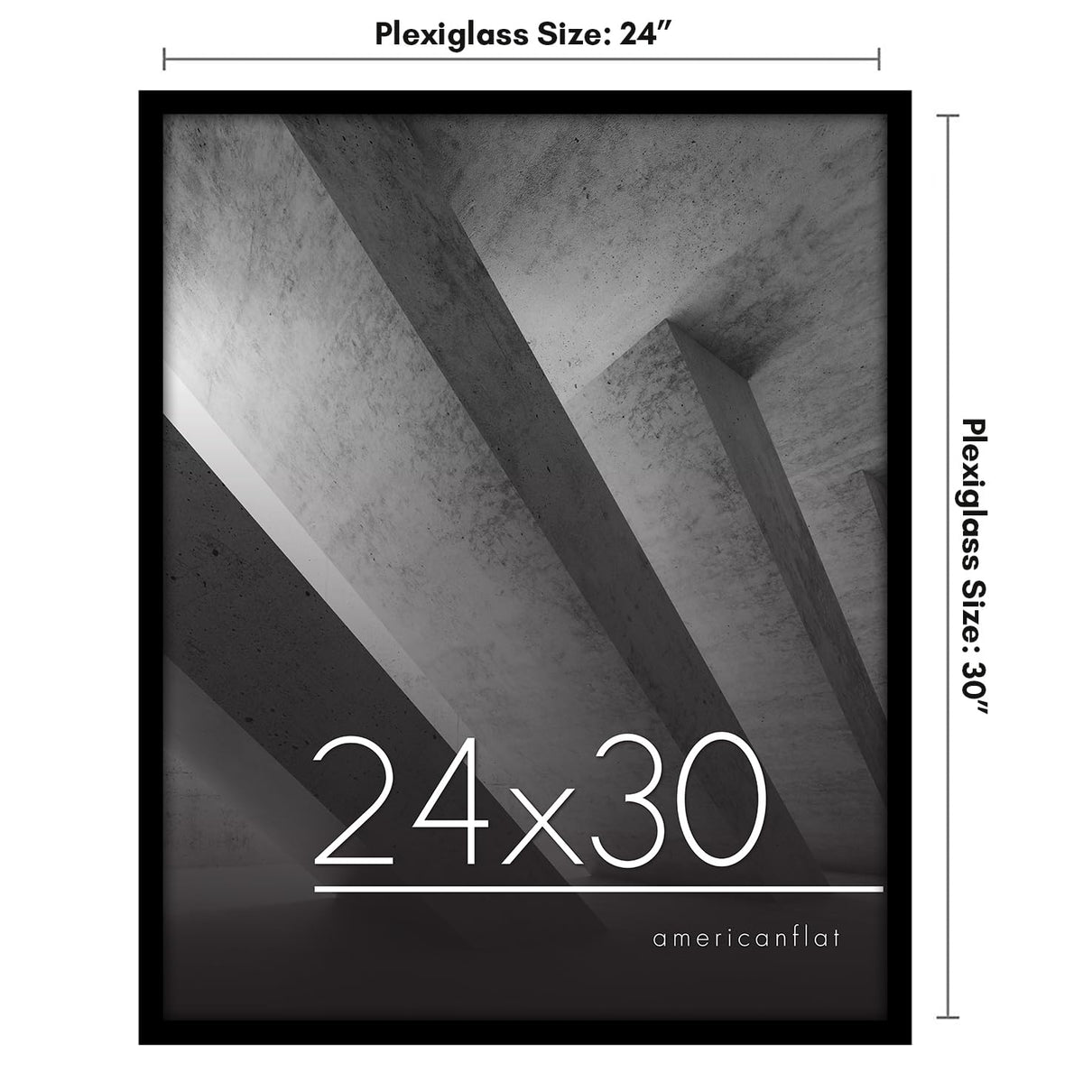 Slim black Americanflat frame designed for 24x30 photos