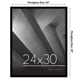 Slim black Americanflat frame designed for 24x30 photos