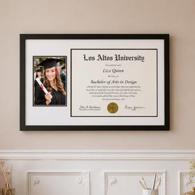Americanflat frame with 8x10 mat inset, ready for 8.5x11 diplomas