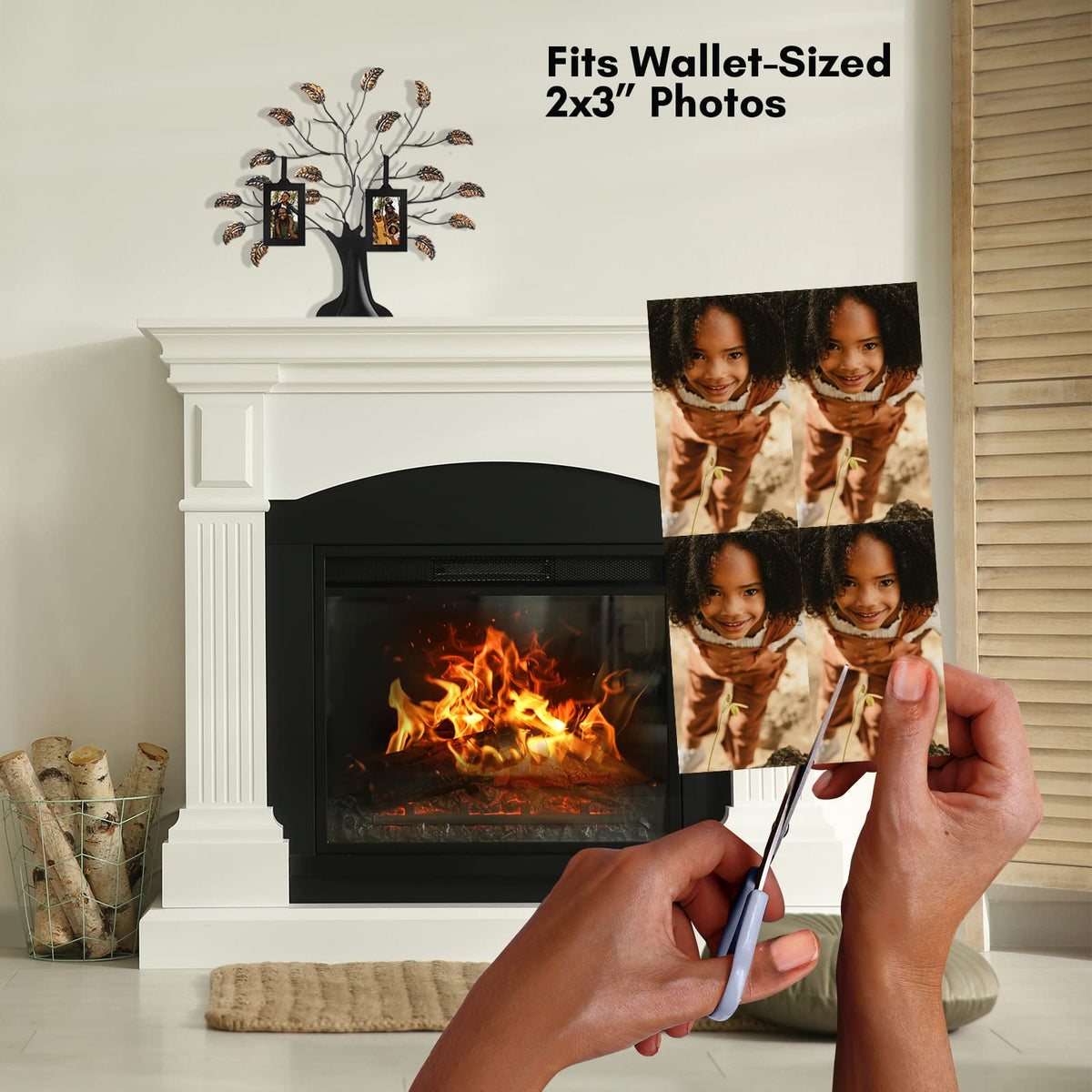 Americanflat six 2x3 frames fit photos at 1.75x2.75 inches.