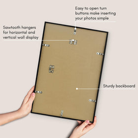 Gallery style black frame adds modern touch to any space