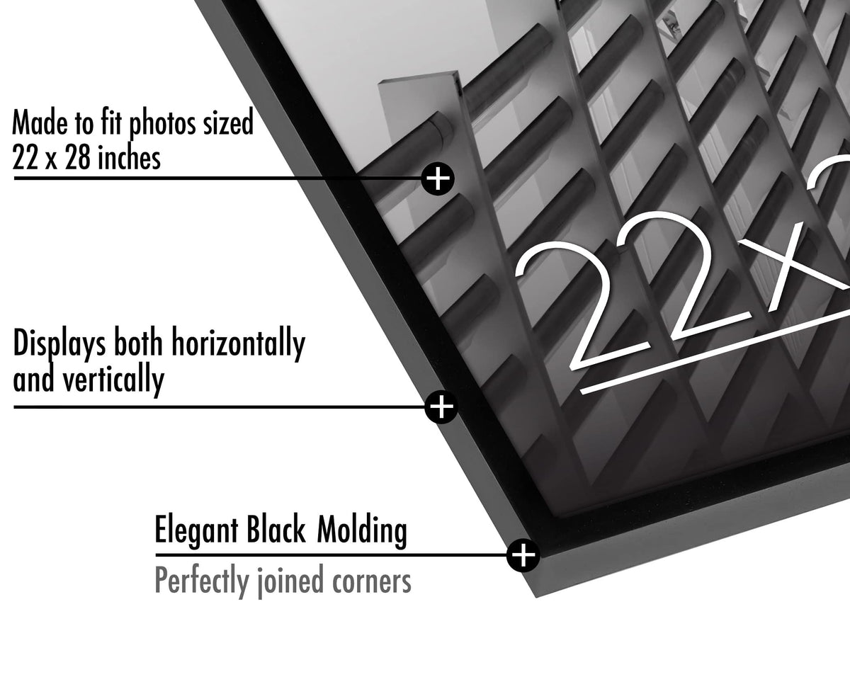 Americanflat frame includes hanging hardware for vertical or horizontal wall display.
