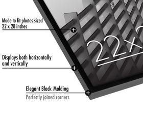 Americanflat frame includes hanging hardware for vertical or horizontal wall display.