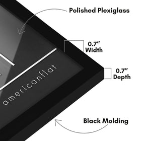 Americanflat hanging hardware included for easy vertical or horizontal display.