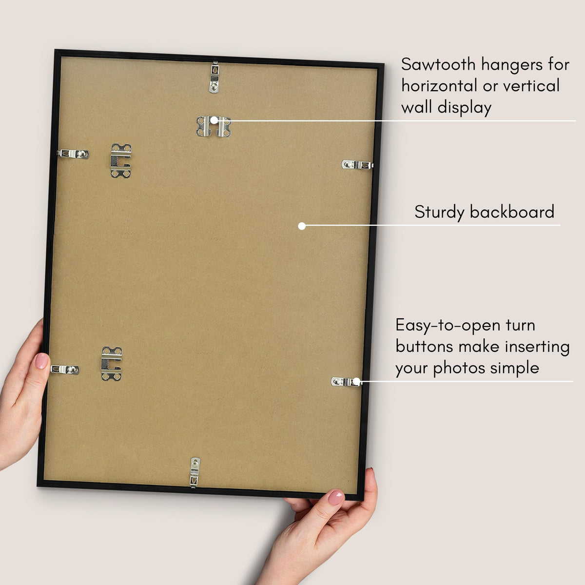 Americanflat hanging hardware included for quick, secure wall mounting.