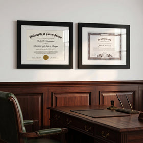 Americanflat frame hanging hardware supports vertical or horizontal wall mounting.