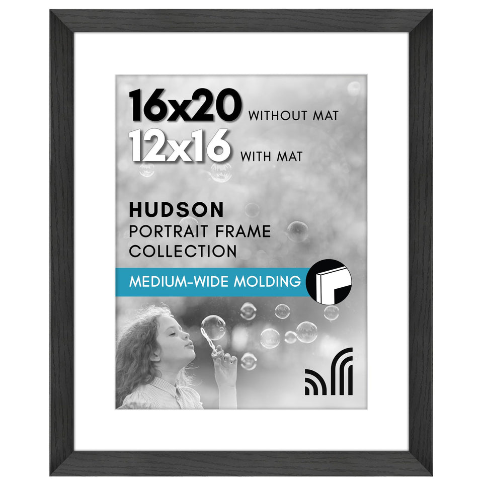 Americanflat Hudson 16x20 frame front view with polished plexiglass for clear display