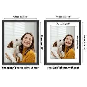 Americanflat Hudson 16x20 frame with mat showing 12x16 display option for versatile framing