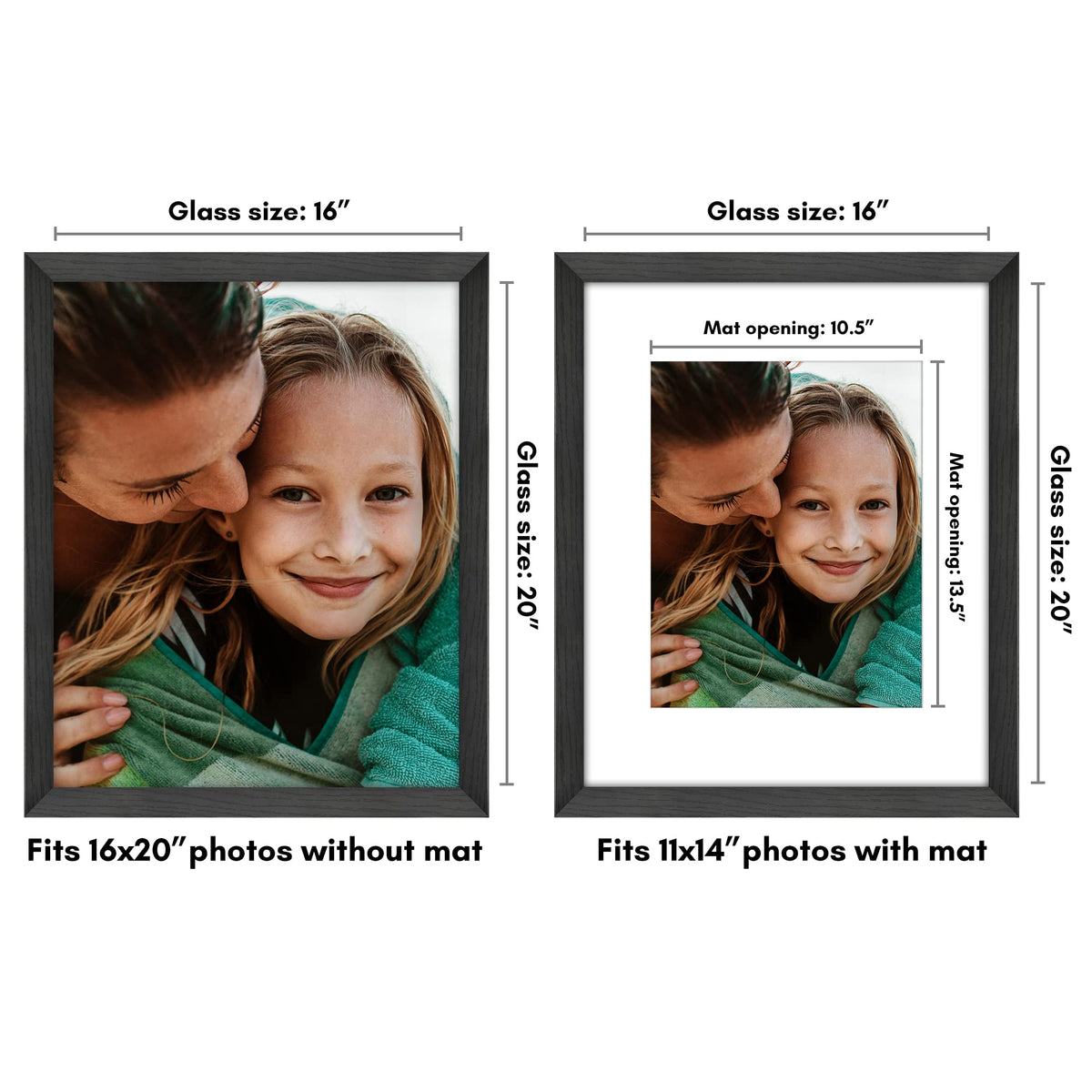 Americanflat Hudson frame shown without mat for edge-to-edge photo display