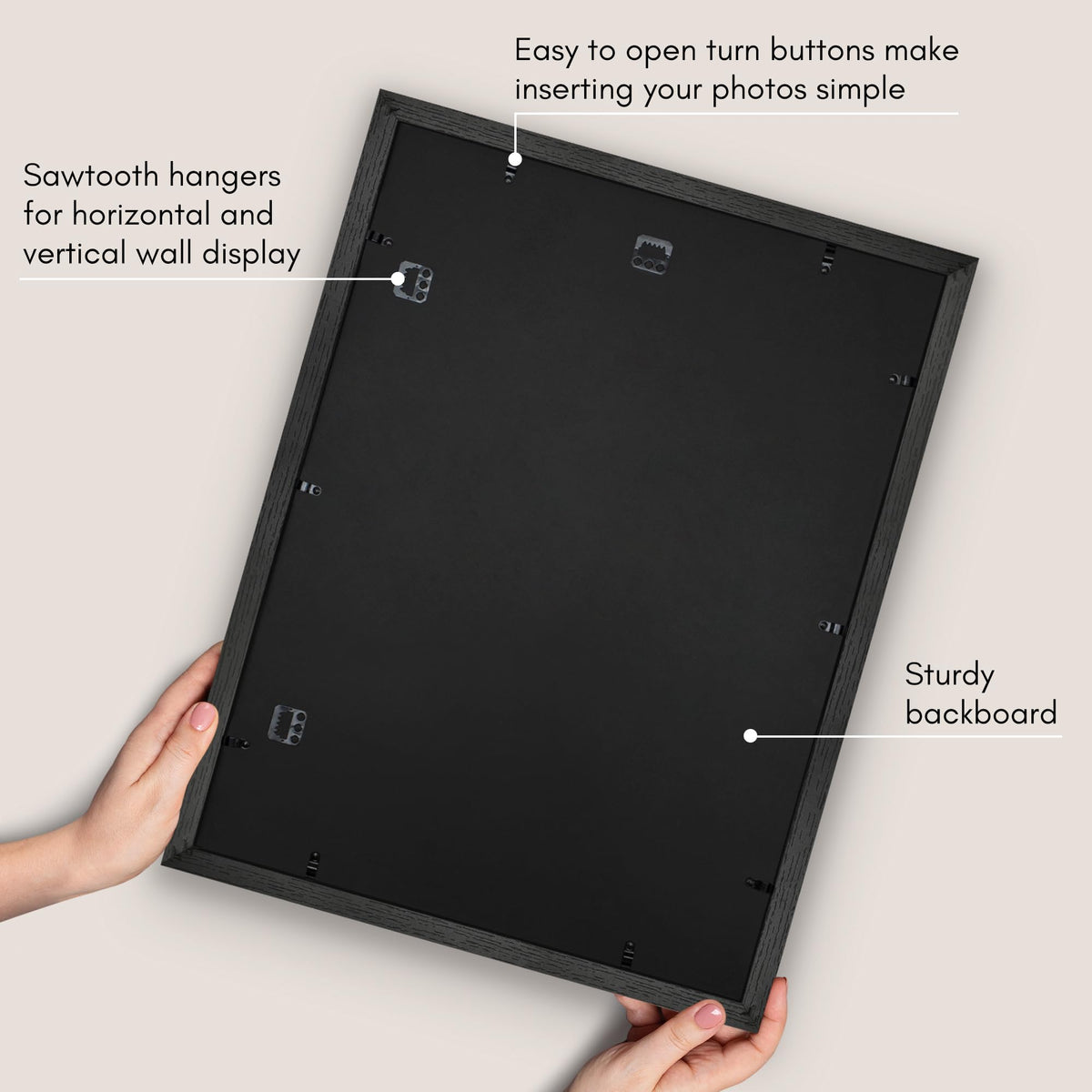Americanflat Hudson backboard provides secure backing for memories.
