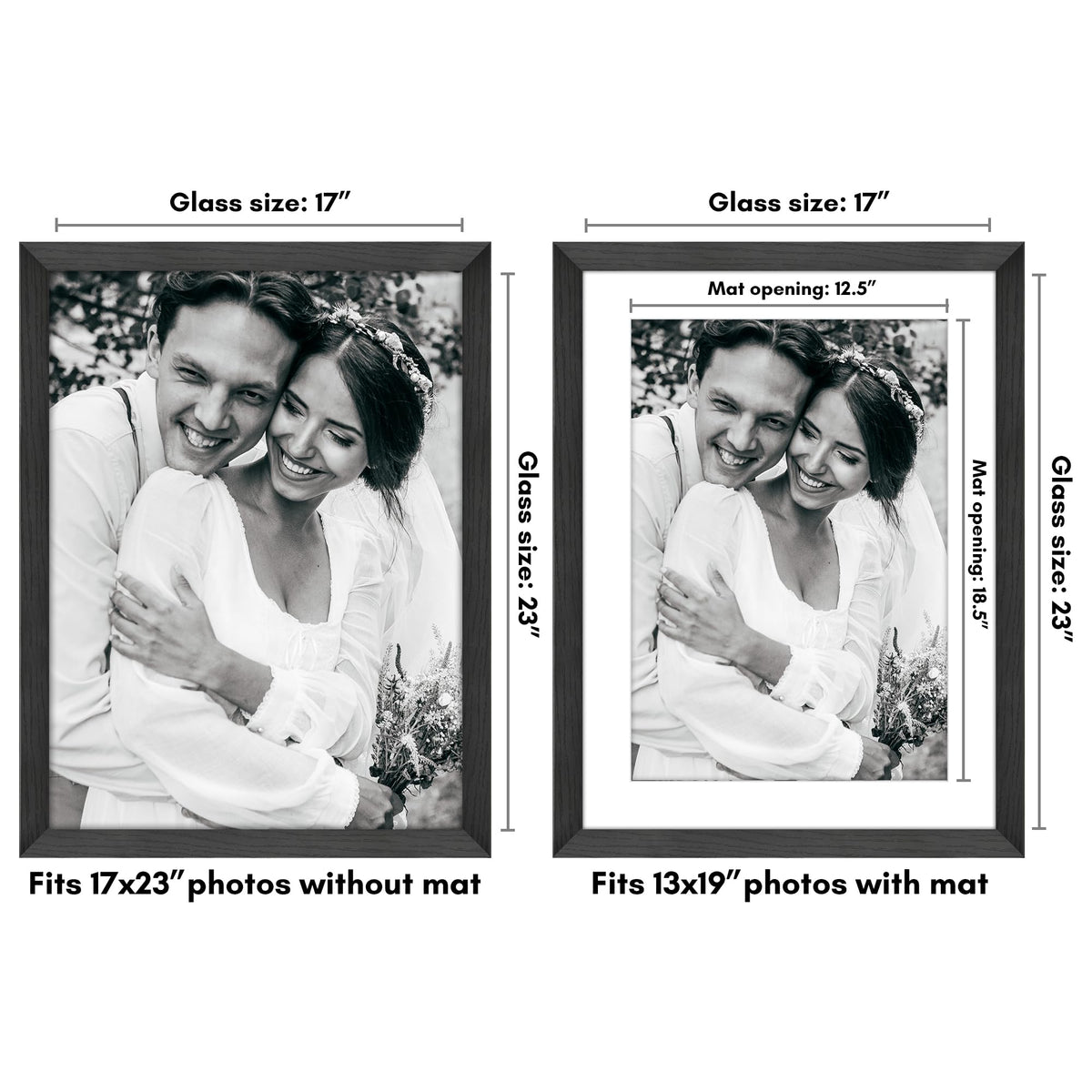 Americanflat Hudson black frame with mat demonstrates versatile 13x19 display option.