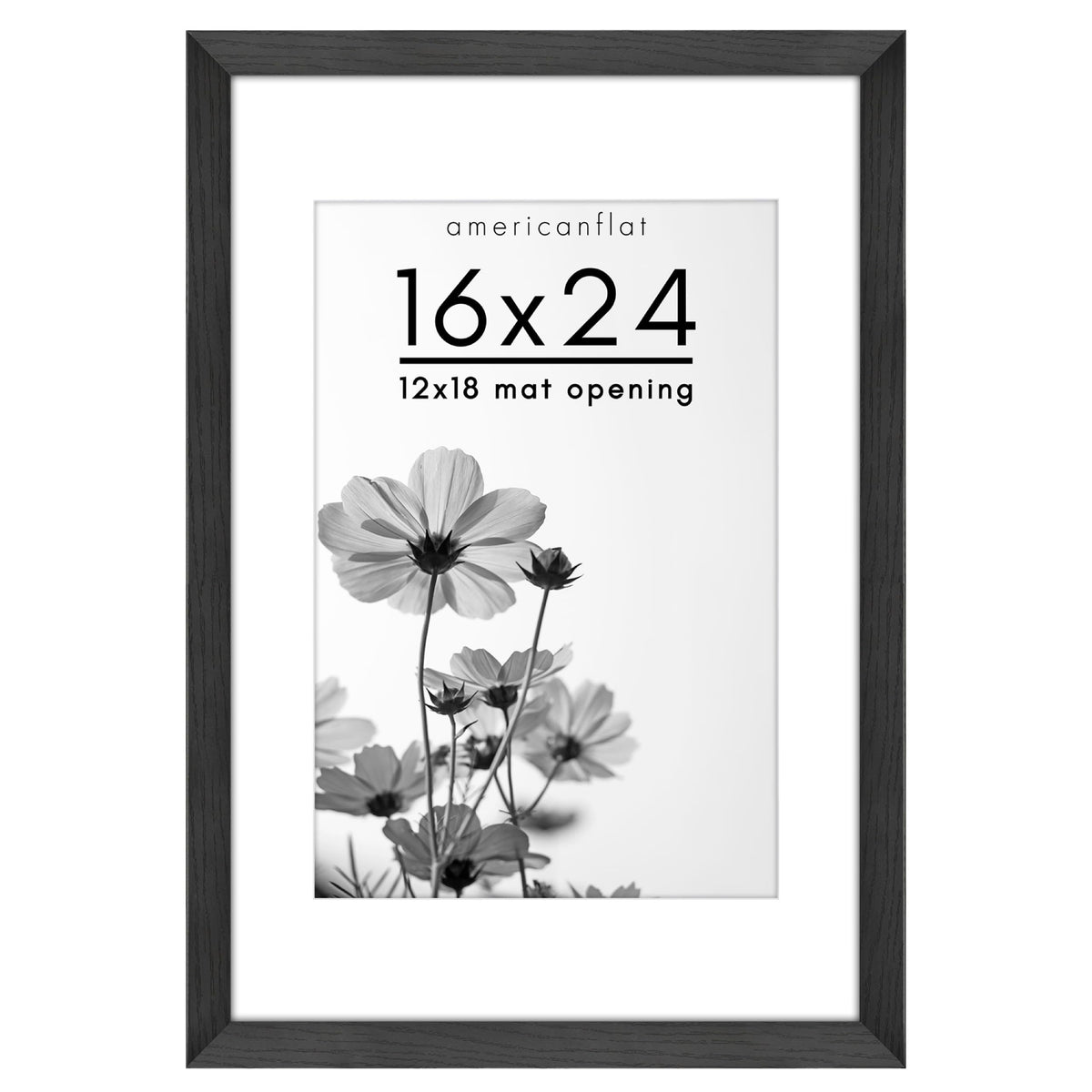 Americanflat Hudson Collection 16x24 frame with polished plexiglass for crystal-clear viewing.