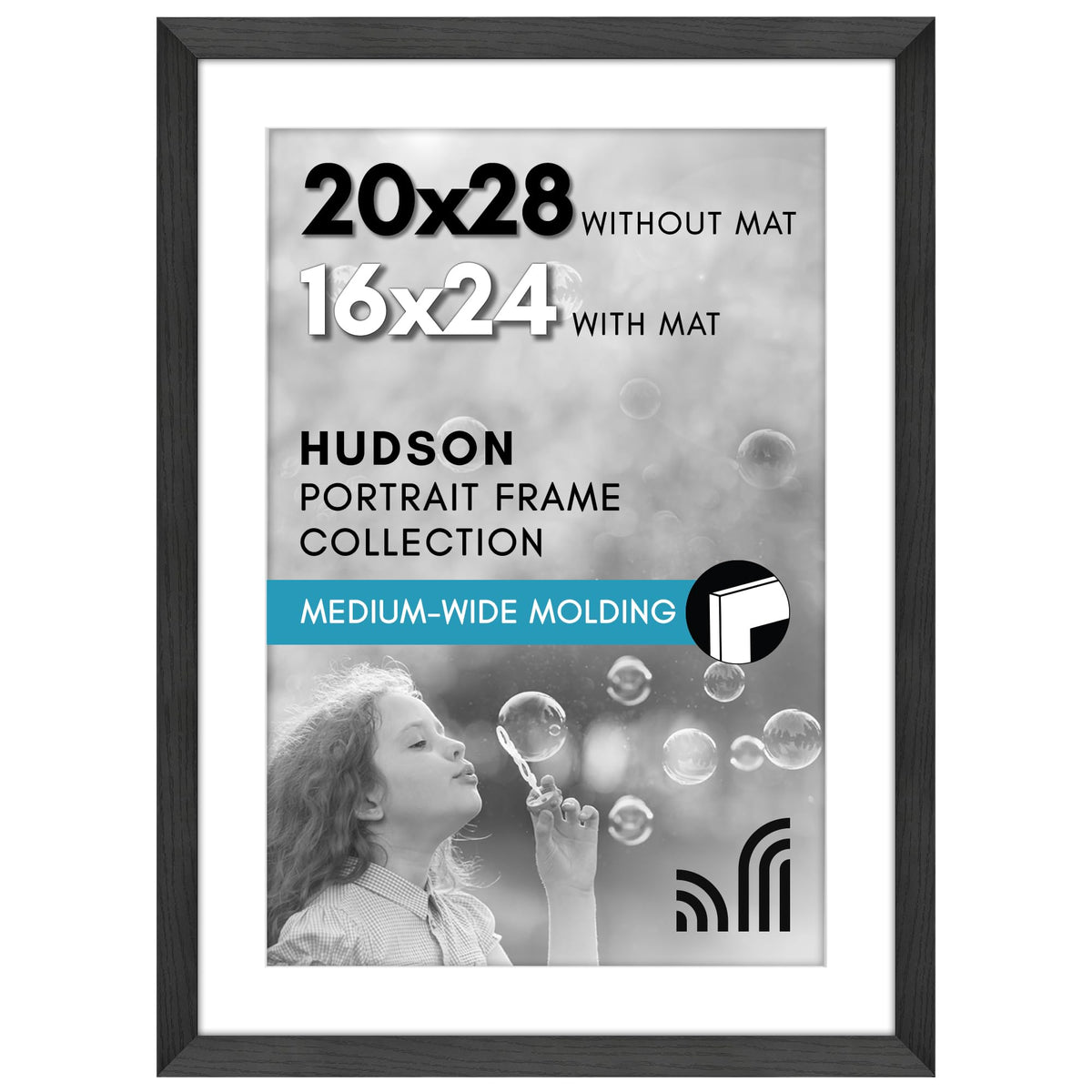 Americanflat Hudson Collection 20x28 frame with polished plexiglass front for pristine memories.