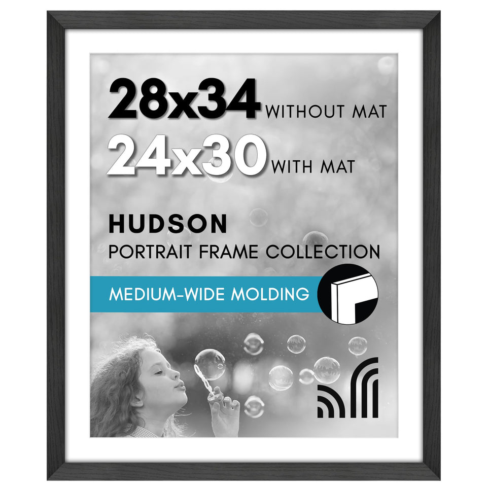Americanflat Hudson Collection 28x34 frame with polished plexiglass for a crystal-clear display.