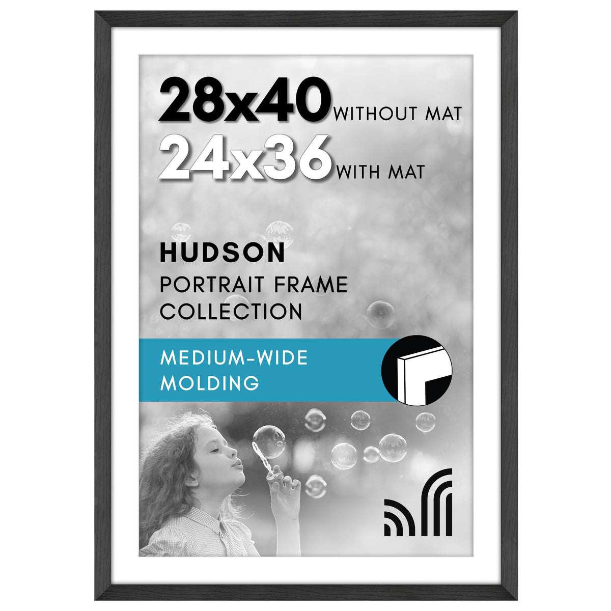 Americanflat Hudson 28x40 frame with polished plexiglass front for crystal-clear viewing